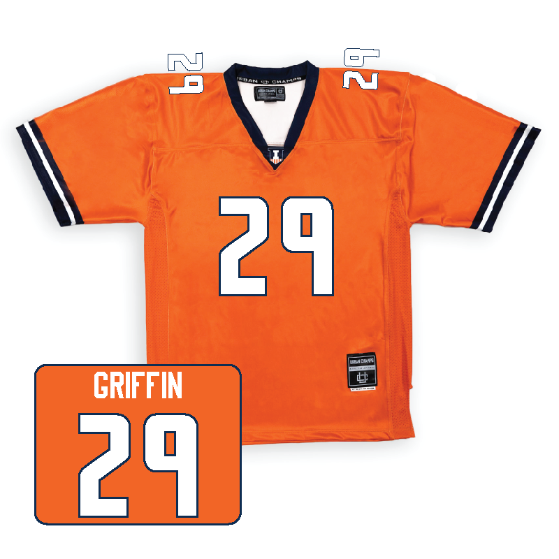 Orange Football Fighting Illini Jersey    - TJ Griffin