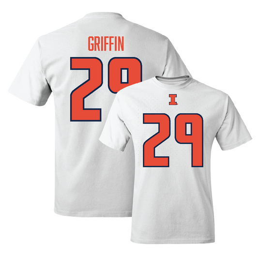 White Illinois Player Tee     - TJ Griffin