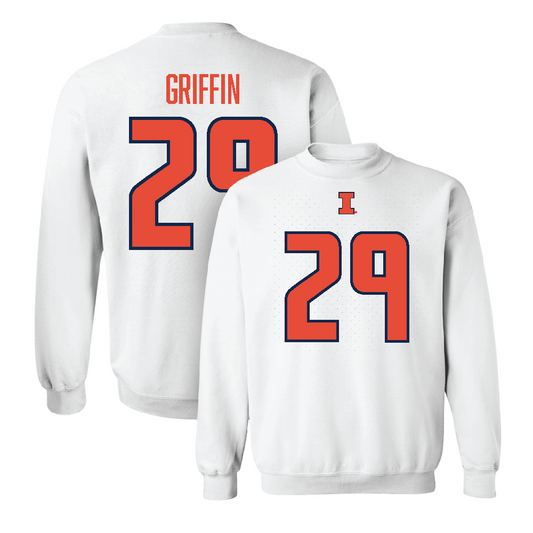 White Illinois Player Crew     - TJ Griffin