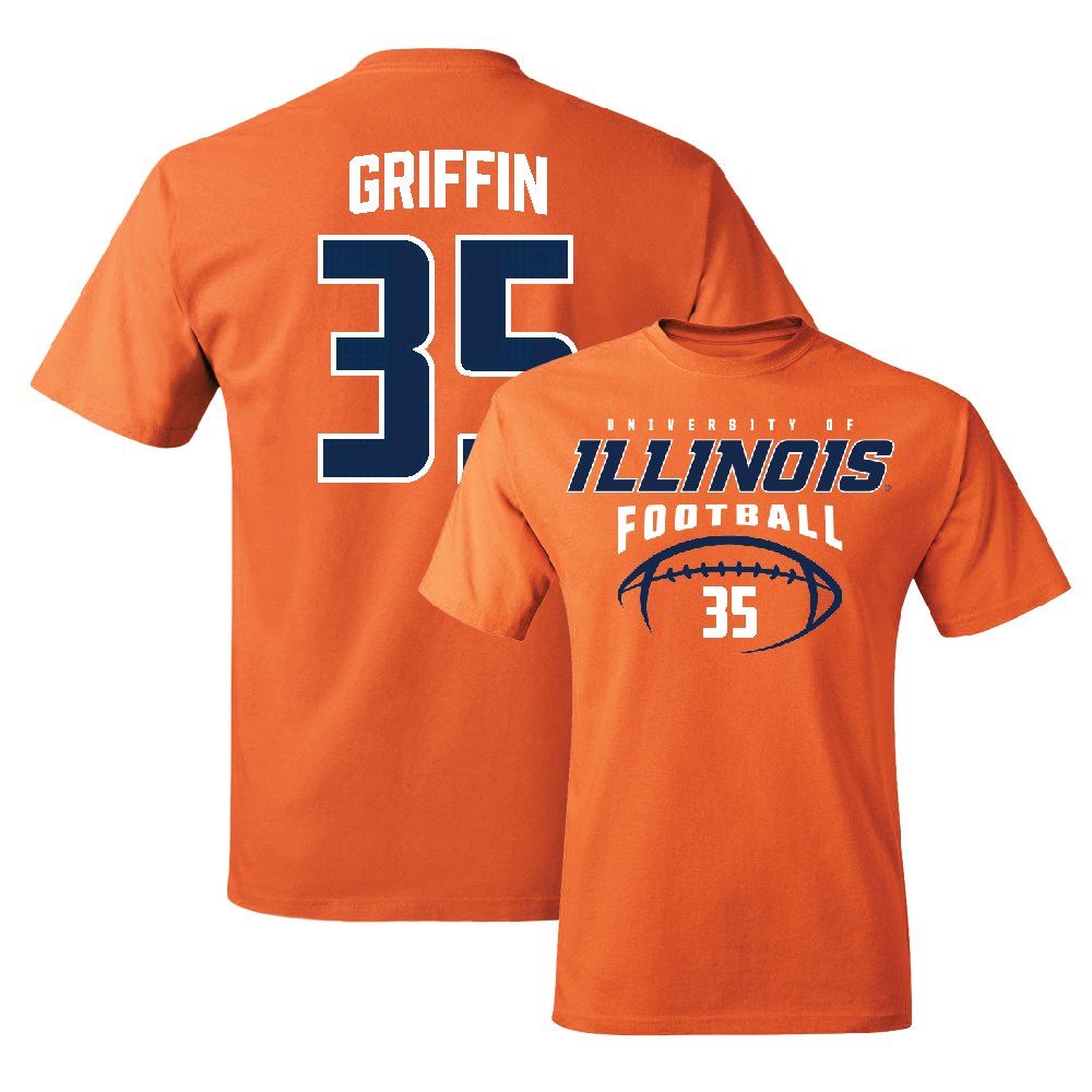 Orange Illinois Football Tee    - Grayson Griffin