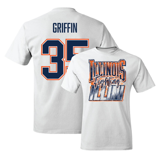 White Illinois Graphic Comfort Colors Tee    - Grayson Griffin