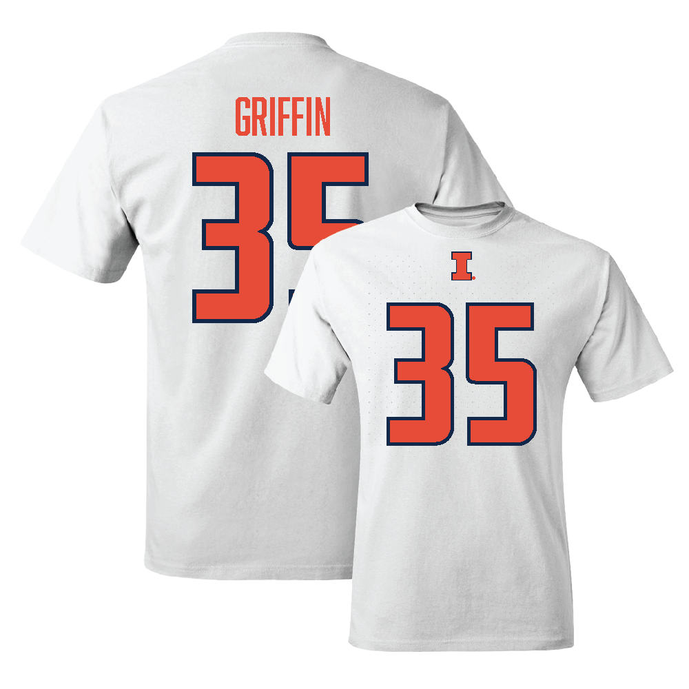 White Illinois Player Tee     - Grayson Griffin