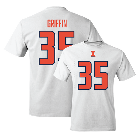 White Illinois Player Tee     - Grayson Griffin