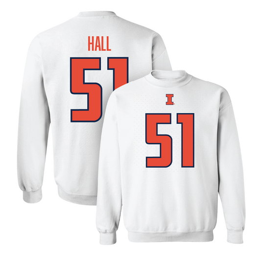 White Illinois Player Crew     - Aidan Hall