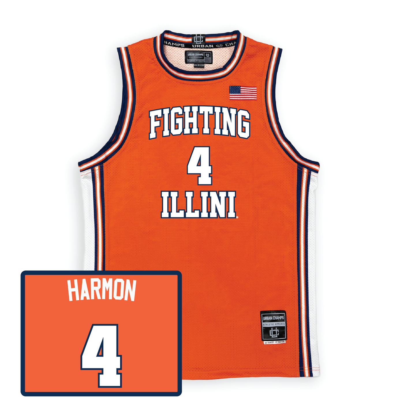 Orange Men's Basketball Illini Jersey  - Justin Harmon
