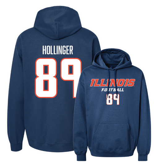 Navy Illinois Classic Hoodie    - Tanner Hollinger