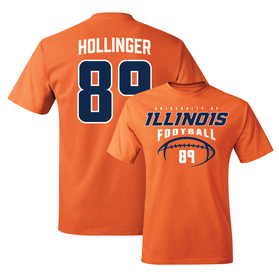 Orange Illinois Football Tee    - Tanner Hollinger