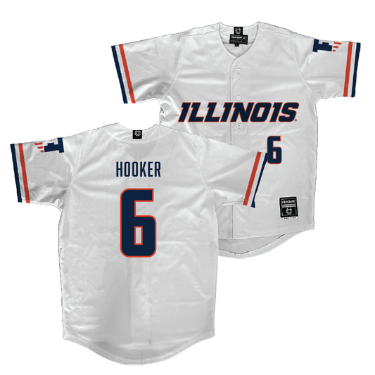 Illinois White Softball Jersey - Juliana Hooker #6