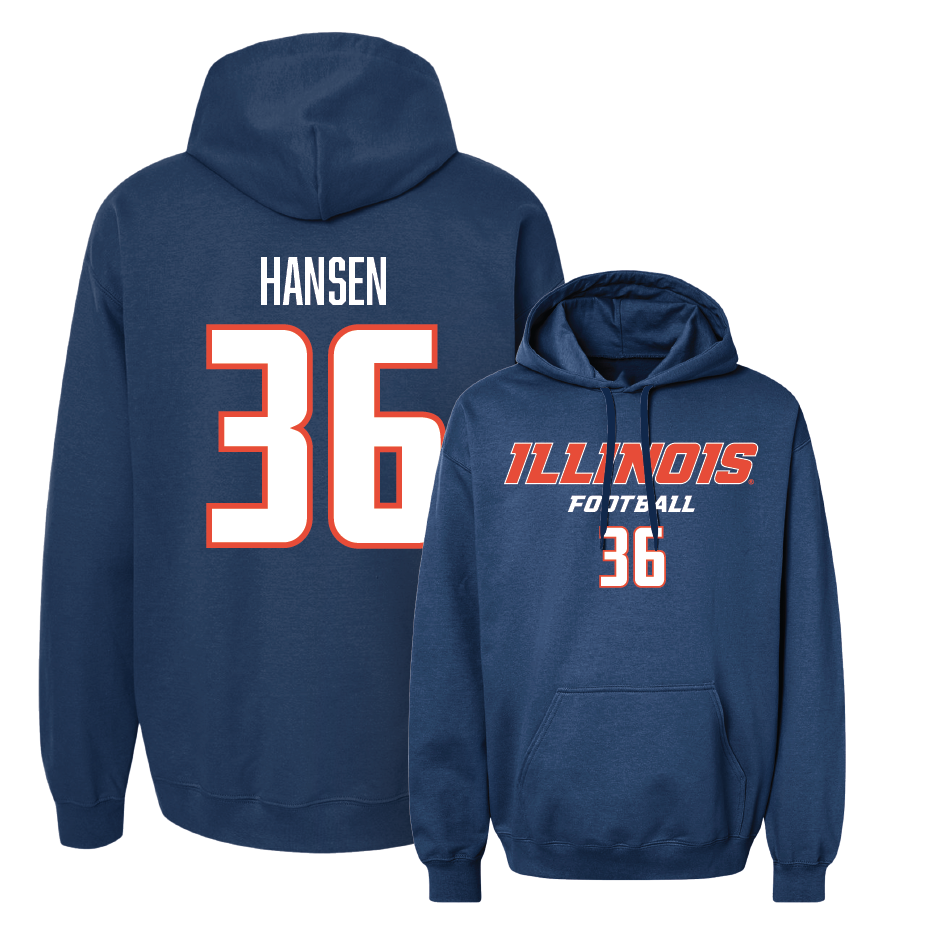 Navy Illinois Classic Hoodie    - Lane Hansen