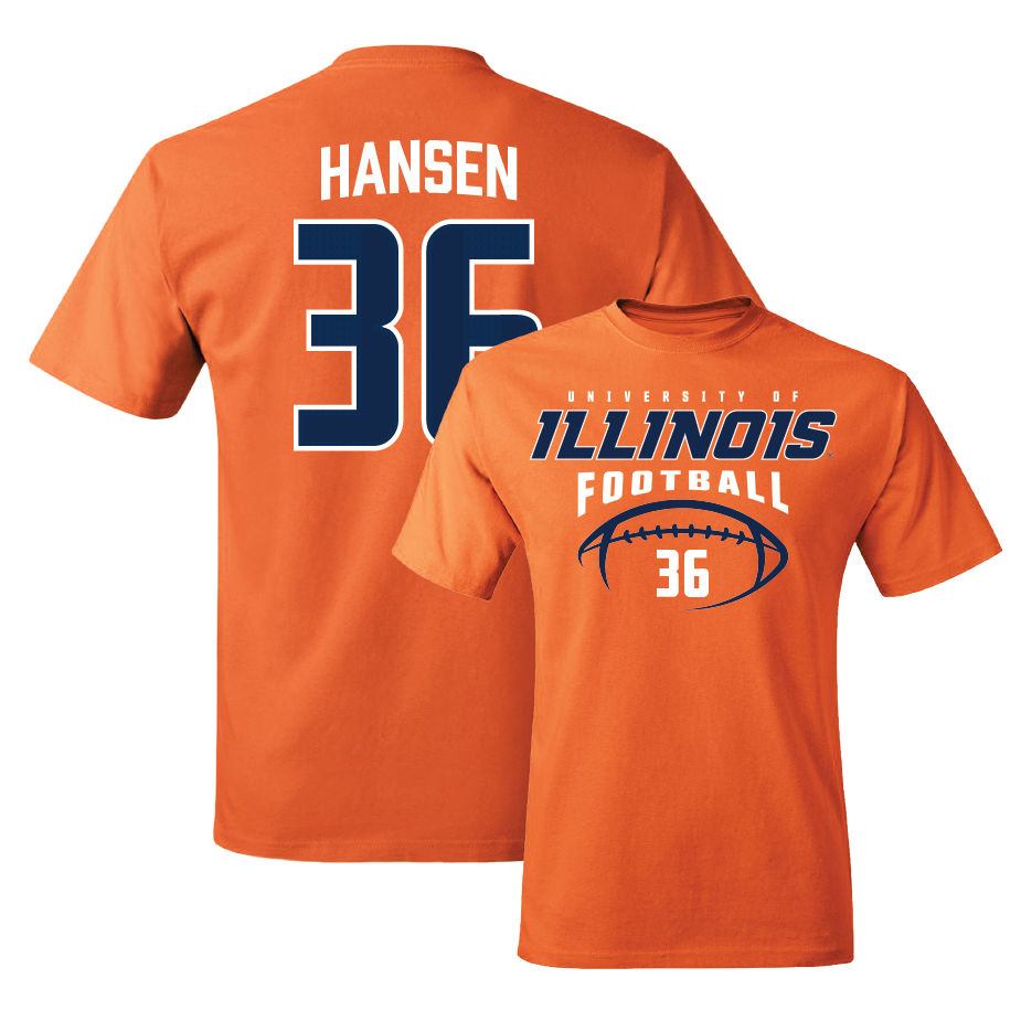 Orange Illinois Football Tee    - Lane Hansen