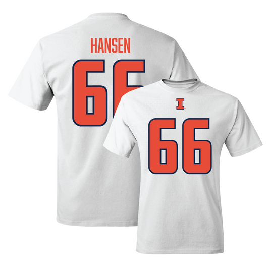 White Illinois Player Tee   - Brandon Hansen