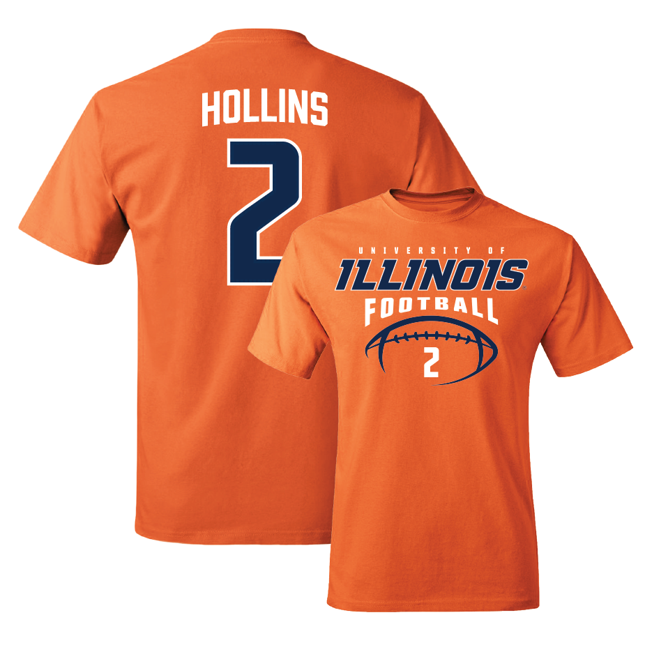 Orange Illinois Football Tee    - Ashton Hollins