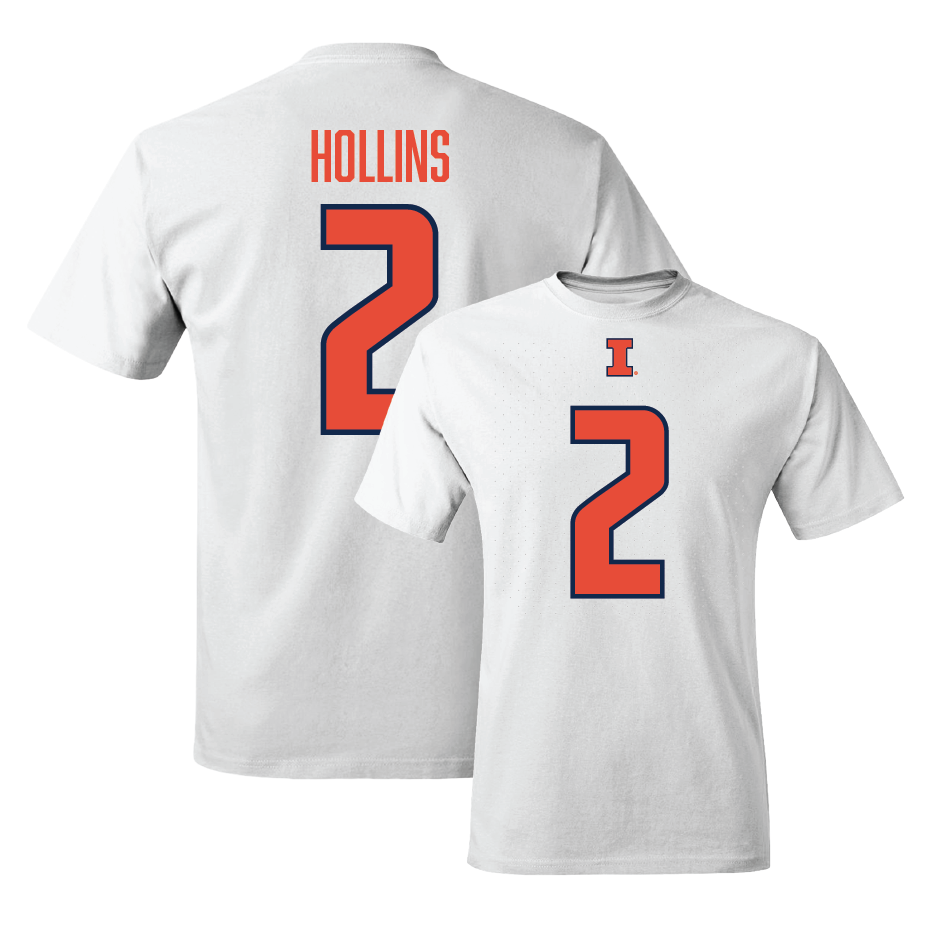 White Illinois Player Tee     - Ashton Hollins