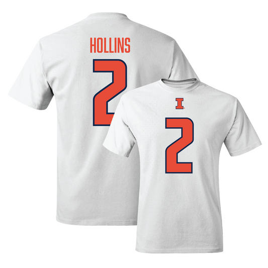 White Illinois Player Tee     - Ashton Hollins