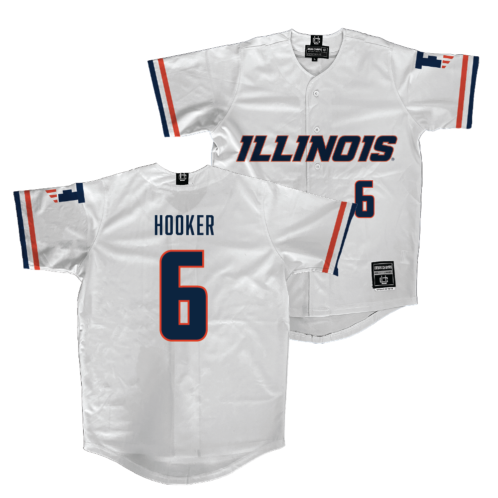 Illinois White Softball Jersey  - Juliana Hooker