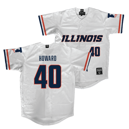 Illinois White Softball Jersey  - Zoie Howard