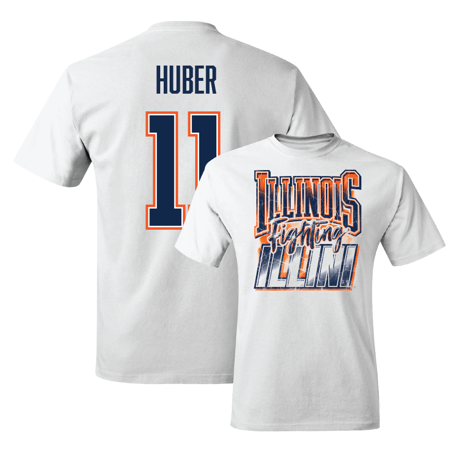 White Illinois Graphic Comfort Colors Tee    - Jake Huber