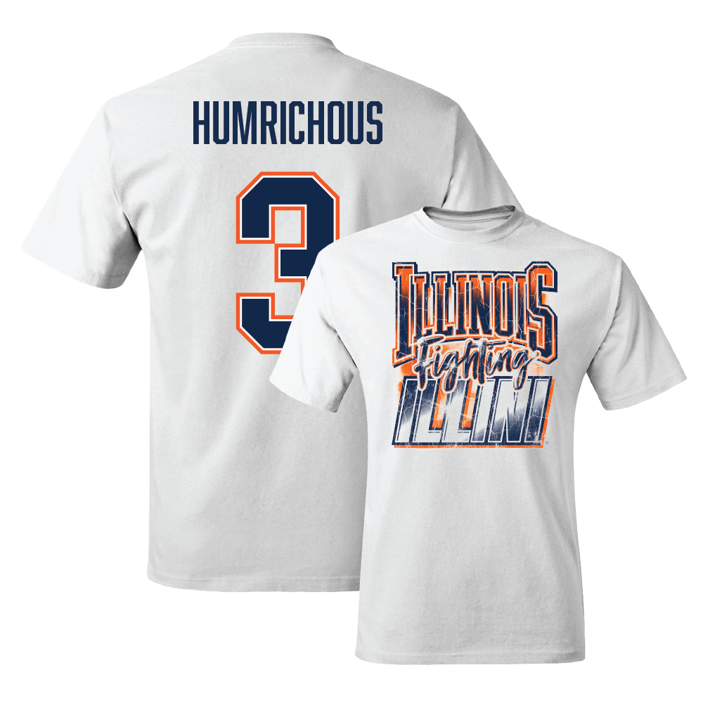 White Illinois Graphic Comfort Colors Tee  - Benjamin Humrichous