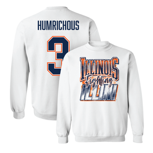 White Illinois Graphic Crew  - Benjamin Humrichous