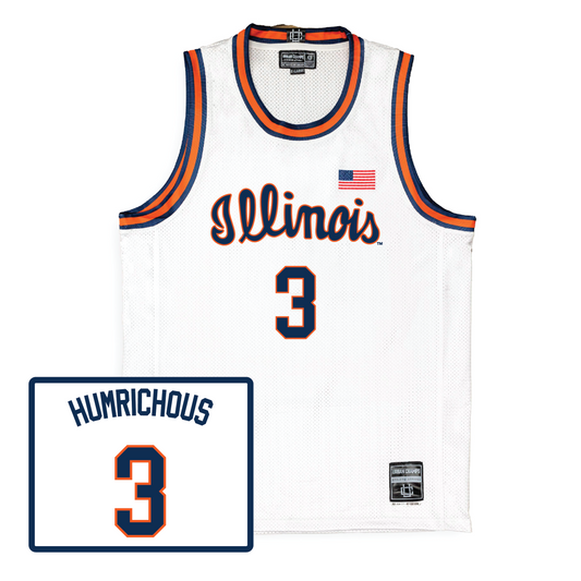 Men's Basketball White Script Jersey  - Benjamin Humrichous