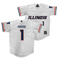 Illinois White Softball Jersey  - Reese Hunkins