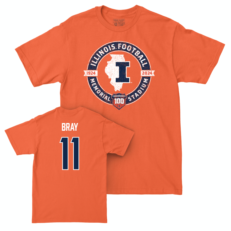 Illinois Football 100th Anniversary Orange Tradition Tee - Alexander Bray | #11 Small