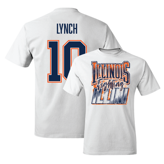 White Illinois Graphic Comfort Colors Tee - Abby Lynch #10 Youth Small