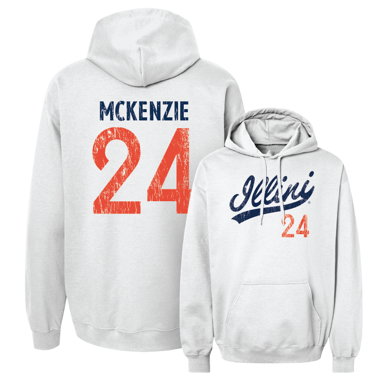 White Script Hoodie - Adalia McKenzie #24 Youth Small