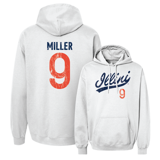 White Script Hoodie - Alaina Miller #9 Youth Small