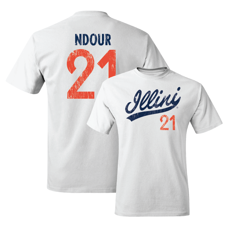 White Script Comfort Colors Tee - Aicha Ndour #21 Youth Small