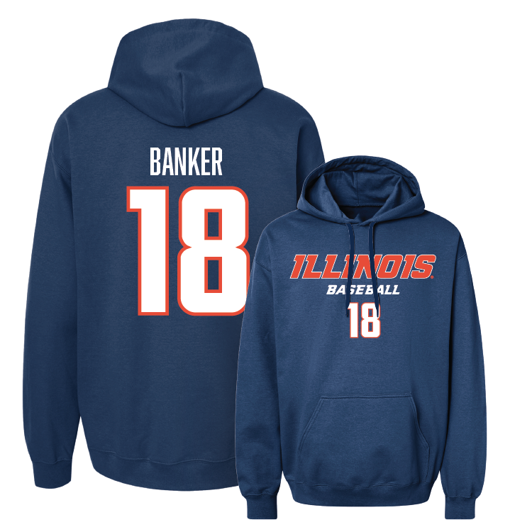 Navy Illinois Classic Hoodie - Banker Brady #18 Youth Small