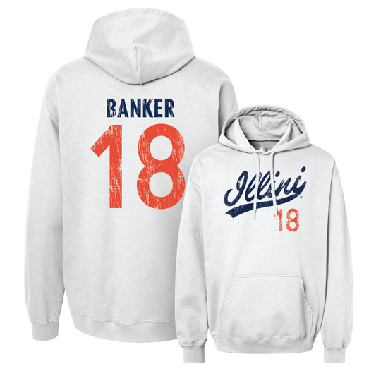 White Script Hoodie - Banker Brady #18 Youth Small