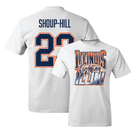 White Illinois Graphic Comfort Colors Tee - Brynn Shoup-Hill #23 Youth Small