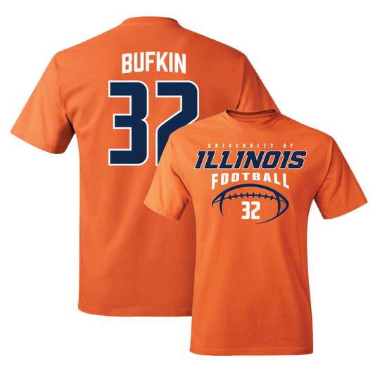 Orange Illinois Football Tee - CJ Bufkin #32 Youth Small