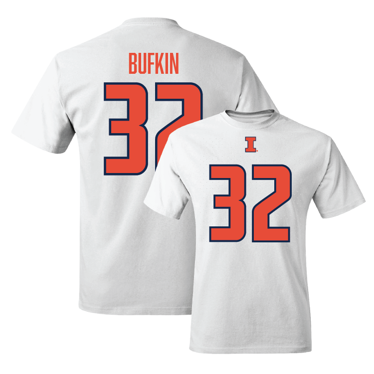 Navy Illinois Player Tee - CJ Bufkin #32 Youth Small