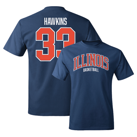 Navy Illinois Arch Tee - Coleman Hawkins #33 Youth Small
