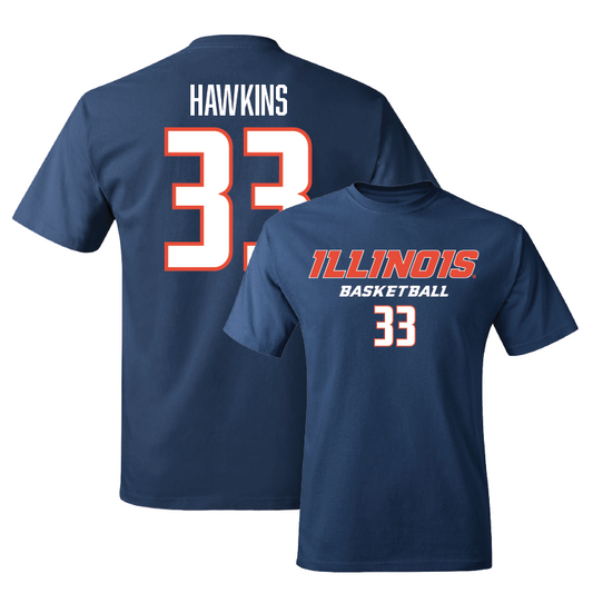 Navy Illinois Classic Tee - Coleman Hawkins #33 Youth Small