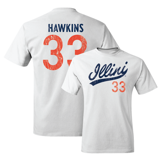 White Script Comfort Colors Tee - Coleman Hawkins #33 Youth Small