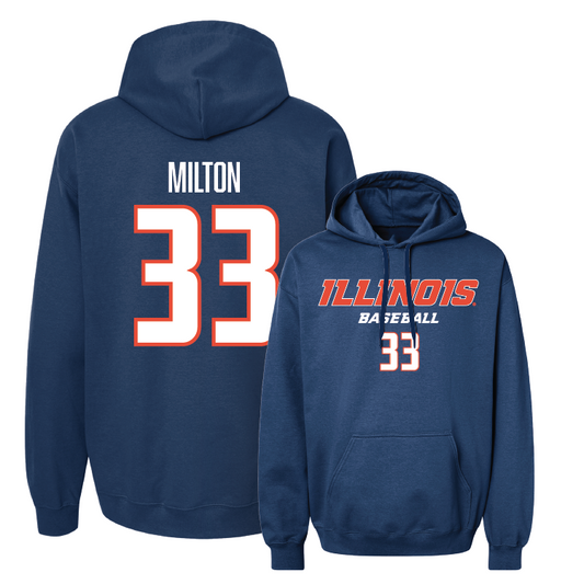 Navy Illinois Classic Hoodie - Connor Milton #33 Youth Small