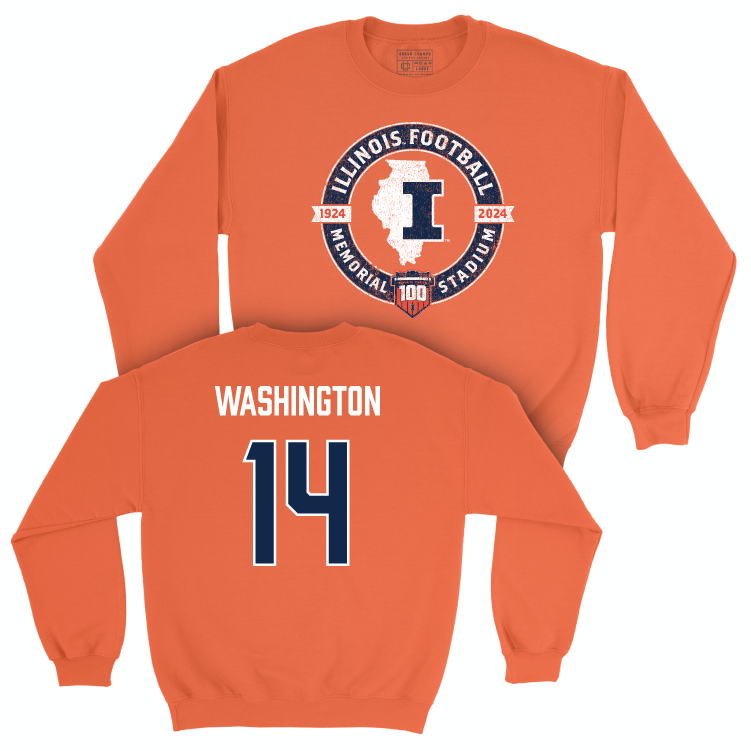 Illinois Football 100th Anniversary Orange Tradition Crew - Casey Washington | #14 Small