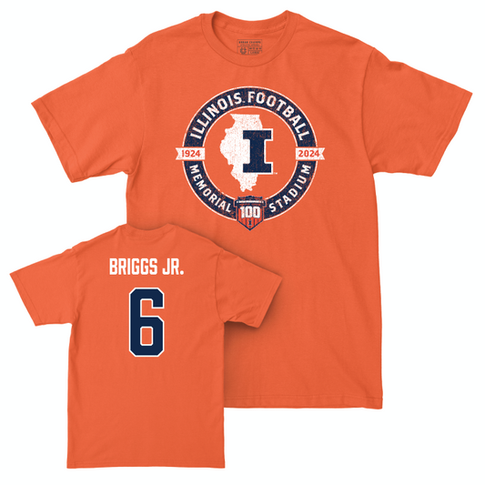 Illinois Football 100th Anniversary Orange Tradition Tee - Dennis Briggs Jr. | #6 Small