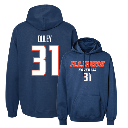 Navy Illinois Classic Hoodie - Declan Duley #31 Youth Small