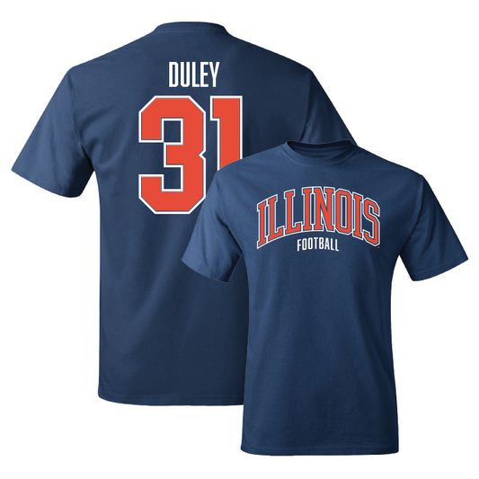 Navy Illinois Arch Tee - Declan Duley #31 Youth Small