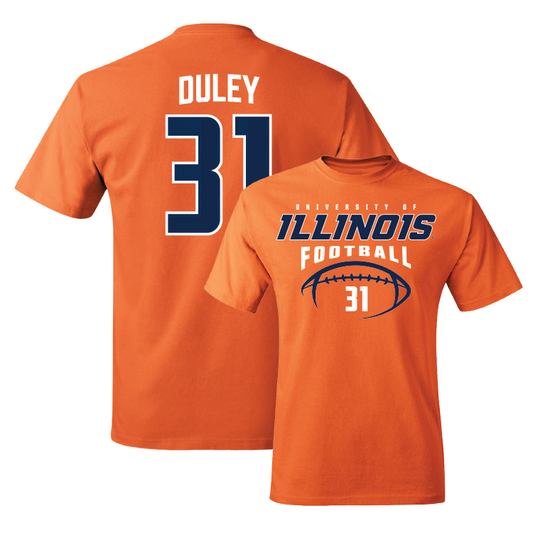 Orange Illinois Football Tee - Declan Duley #31 Youth Small