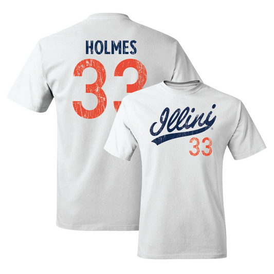 White Script Comfort Colors Tee - Ezekiel Holmes #33 Youth Small