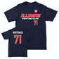 Illinois Football 100th Anniversary Navy Player Tee - Hunter Whitenack | #71