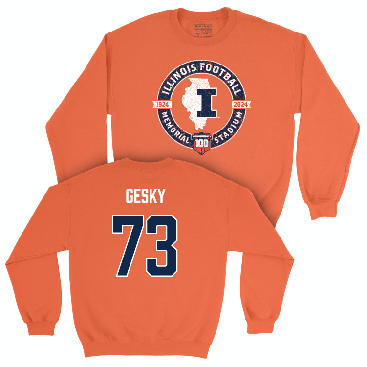 Illinois Football 100th Anniversary Orange Tradition Crew - Josh Gesky | #73 Small