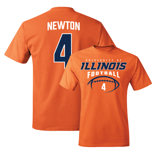 Orange Illinois Football Tee - Johnny Newton #4 Youth Small