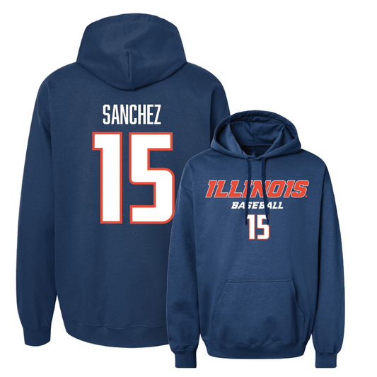 Navy Illinois Classic Hoodie - Julius Sanchez #15 Youth Small