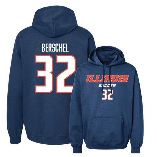 Navy Illinois Classic Hoodie - Kennedy Berschel #32 Youth Small